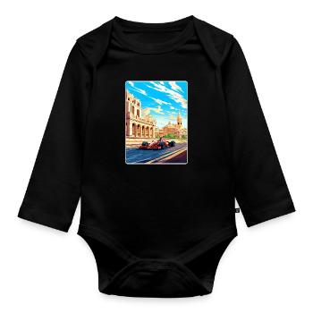 Baku Circuit Motorsport Race Azerbaijan Travel WPA - Organic Longsleeve Baby Bodysuit - black - Front
