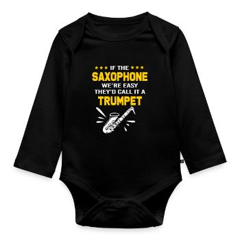 Saxophoniste saxophoniste - Body Bébé bio manches longues - noir - Devant