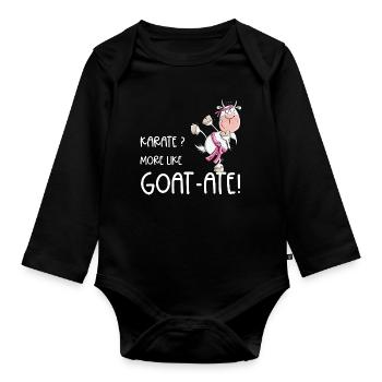 Karaté Goat Arts Martiaux Dicton - Body Bébé bio manches longues - noir - Devant