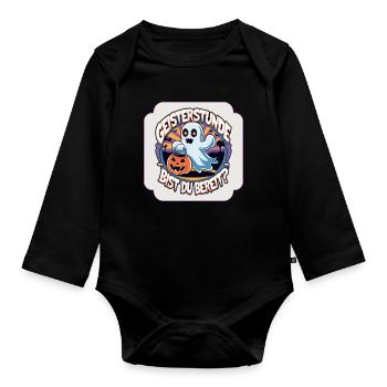 Halloween Gespenst Geisterstunde - Bist Du bereit? - Baby Bio-Langarm-Body - Schwarz - Vorne