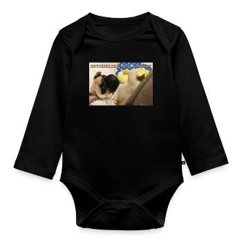 Schäfchen Plüschtier mit US Flagge Design - Baby Bio-Langarm-Body - Schwarz - Vorne