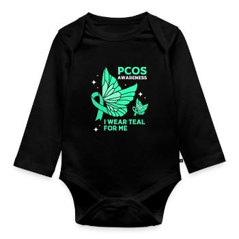 Sensibilisation au SOPK - Body Bébé bio manches longues - noir - Devant