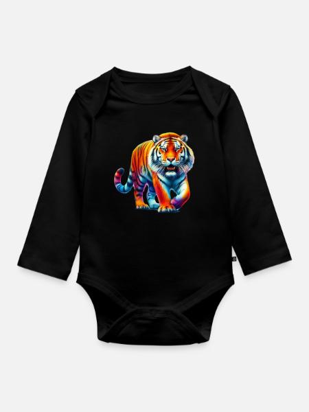 Tiger - Baby Bio-Langarm-Body - Schwarz