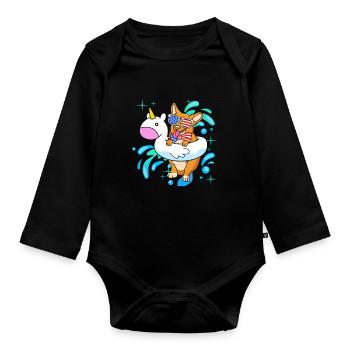 Pool Party - Baby Bio-Langarm-Body - Schwarz - Vorne