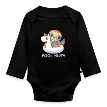 Pool Party - Baby Bio-Langarm-Body - Schwarz - Vorne