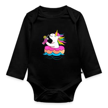 Pool Party - Baby Bio-Langarm-Body - Schwarz - Vorne