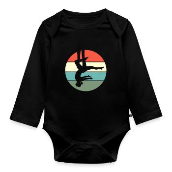 Yoga aérien Air Yoga - Body Bébé bio manches longues - noir - Devant