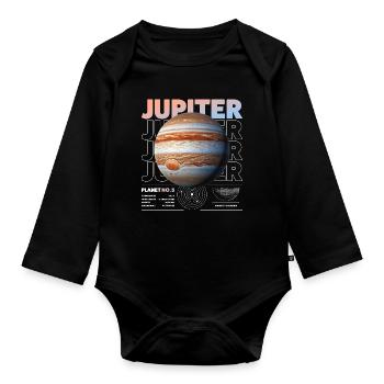Jupiter details - Organic Longsleeve Baby Bodysuit - black - Front
