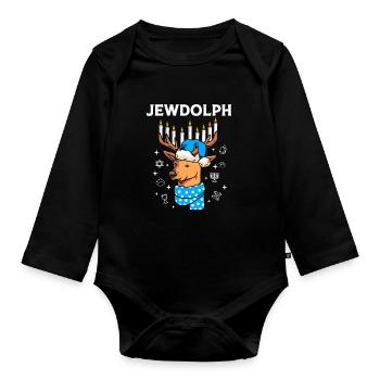 Hanukkah - Organic Longsleeve Baby Bodysuit - black - Front