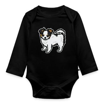 Dog Drawing - Organic Longsleeve Baby Bodysuit - black - Front