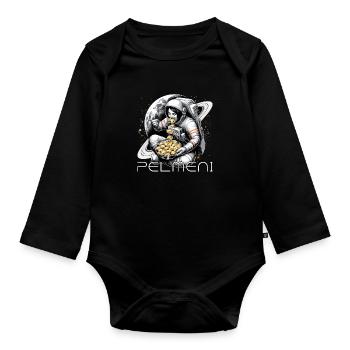 Astronaut Astronautin Pelmeni lecker Geschenk - Baby Bio-Langarm-Body - Schwarz - Vorne