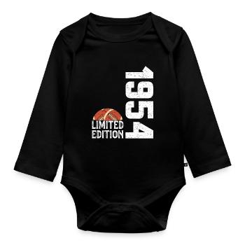 70th Anniversary 1954 Limited Edition Rugby - Organic Longsleeve Baby Bodysuit - black - Front