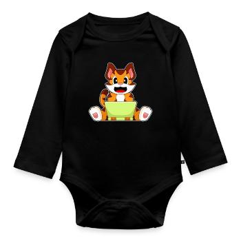 Tiger Laptop - Organic Longsleeve Baby Bodysuit - black - Front