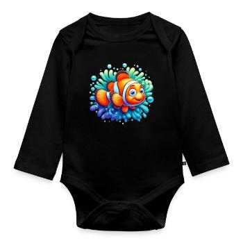 Clownfisch - Baby Bio-Langarm-Body - Schwarz - Vorne