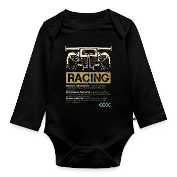 Racing Auto retro Tuning Tuner GT Race Symbol Logo - Baby Bio-Langarm-Body - Schwarz - Vorne