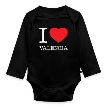 I LOVE VALENCIA - Baby Bio-Langarm-Body - Schwarz - Vorne