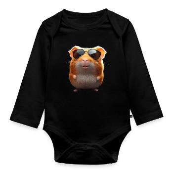 Cochon d’Inde Rongeurs Capybara Rongeur mignon - Body Bébé bio manches longues - noir - Devant