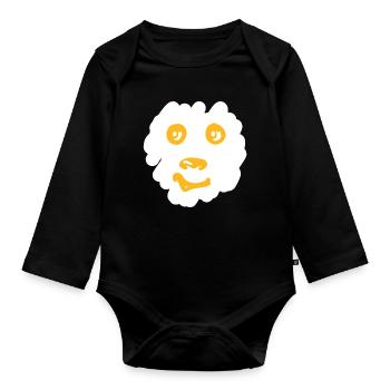 ourson - Body Bébé bio manches longues - noir - Devant