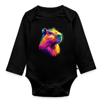 Capybara Be Capy Capybara Drôle Capybara - Body Bébé bio manches longues - noir - Devant