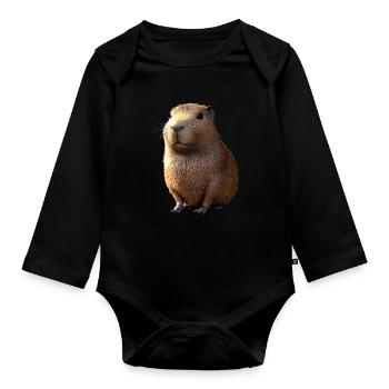 Capybara Be Capy Capybara Drôle Capybara - Body Bébé bio manches longues - noir - Devant
