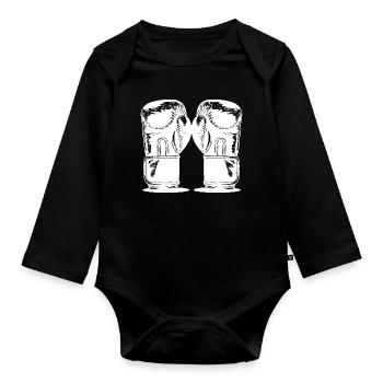 Boxe - Body Bébé bio manches longues - noir - Devant
