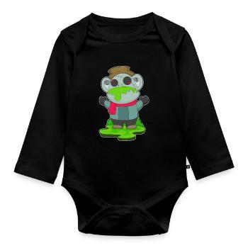 Singe Halloween Zombie - Body Bébé bio manches longues - noir - Devant