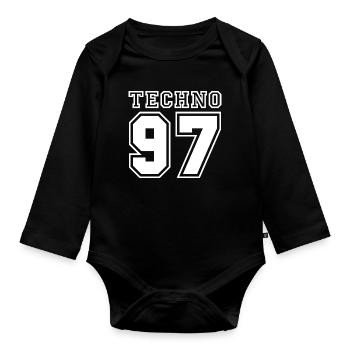 TECHNO 97 - Body Bébé bio manches longues - noir - Devant