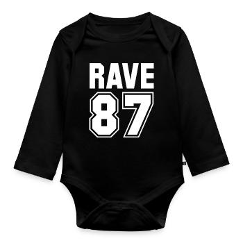 RAVE 87 - Organic Longsleeve Baby Bodysuit - black - Front