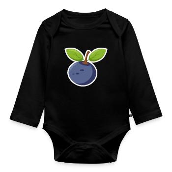 Blueberry Blueberry - Organic Longsleeve Baby Bodysuit - black - Front