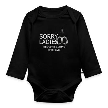 Man will marry - Organic Longsleeve Baby Bodysuit - black - Front