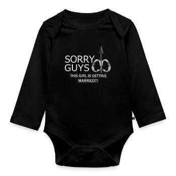 Girl will marry - Organic Longsleeve Baby Bodysuit - black - Front