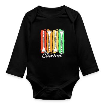 Clarinet - Organic Longsleeve Baby Bodysuit - black - Front