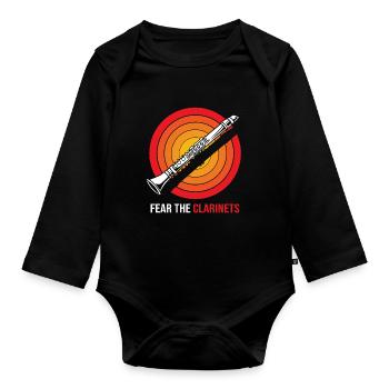 Clarinet - Organic Longsleeve Baby Bodysuit - black - Front