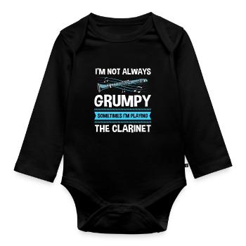 Clarinette - Body Bébé bio manches longues - noir - Devant