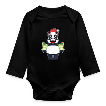 Forfaits de Noël Panda - Body Bébé bio manches longues - noir - Devant