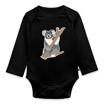 Koala Koala Ours - Body Bébé bio manches longues - noir - Devant