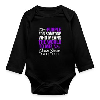 Morbus Crohn - Baby Bio-Langarm-Body - Schwarz - Vorne