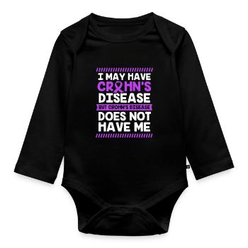 Maladie de Crohn - Body Bébé bio manches longues - noir - Devant
