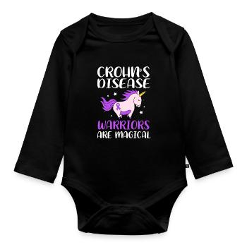 Maladie de Crohn - Body Bébé bio manches longues - noir - Devant