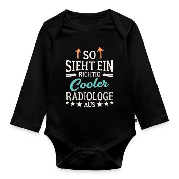 So sieht ein richtig cooler Radiologe aus Röntgen - Baby Bio-Langarm-Body - Schwarz - Vorne