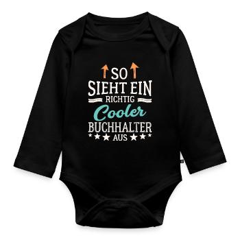 So sieht ein richtig cooler Buchhalter aus - Baby Bio-Langarm-Body - Schwarz - Vorne