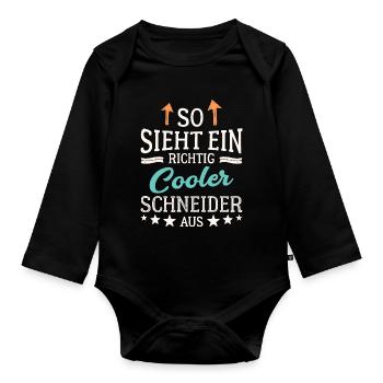 So sieht ein richtig cooler Schneider aus - Baby Bio-Langarm-Body - Schwarz - Vorne
