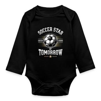 Soccer Star Légende Joueurs de Football Talent Enfants - Body Bébé bio manches longues - noir - Devant