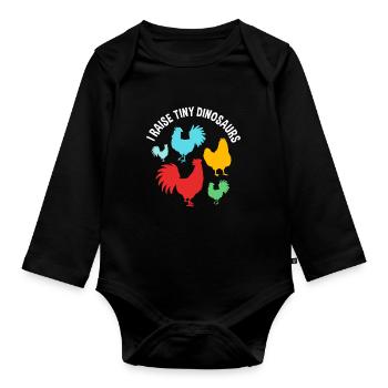 Chicken Poultry - Organic Longsleeve Baby Bodysuit - black - Front