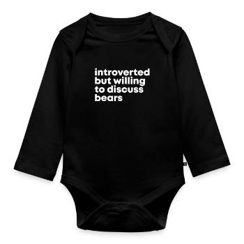 Bear - Organic Longsleeve Baby Bodysuit - black - Front