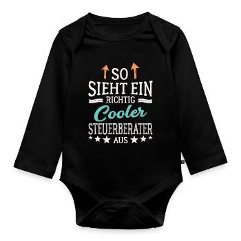 So sieht ein richtig cooler Steuerberater aus - Baby Bio-Langarm-Body - Schwarz - Vorne