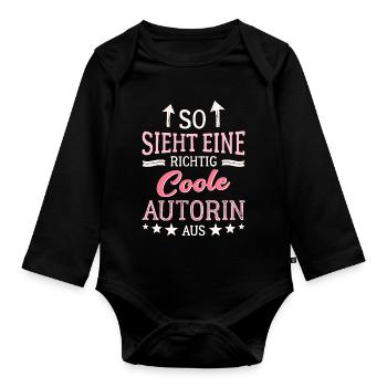 So sieht eine coole Autorin aus Schriftstellerin - Baby Bio-Langarm-Body - Schwarz - Vorne