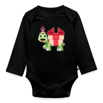 Turtle Birthday Package - Organic Longsleeve Baby Bodysuit - black - Front
