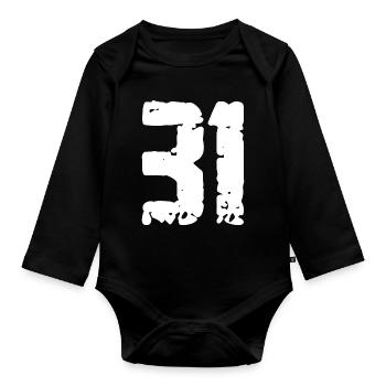 31 Nombre Vintage - Body Bébé bio manches longues - noir - Devant