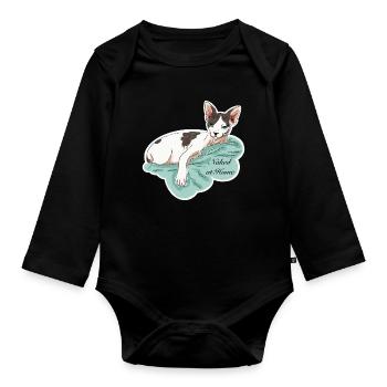 Sphynx naked at home - Baby Bio-Langarm-Body - Schwarz - Vorne